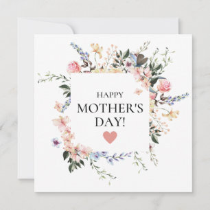 Bouquet Pink Personalized Mother's day Greeting Invitation