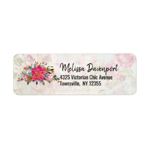 Bouquet Poinsettia avec Arrière - plan Vintage Col