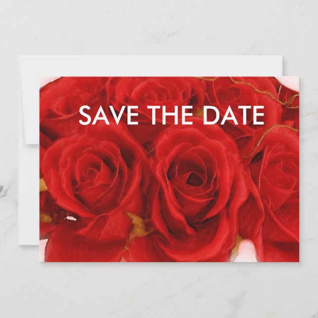 Bouquet Red Rose Invitations / Annonces (Devant)