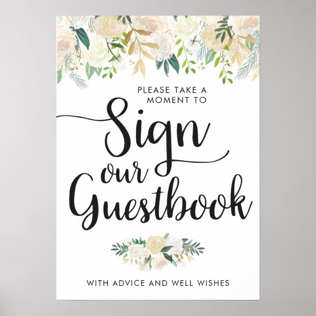 Bouquet Rose blanche | Signer notre livre d'or (Devant)