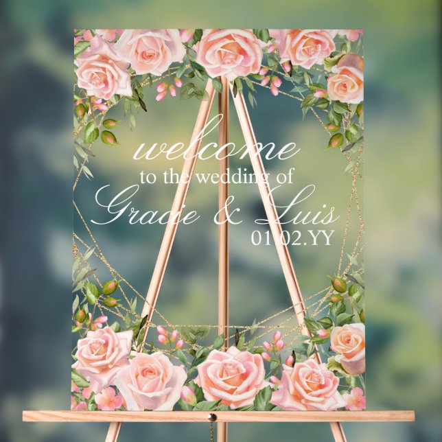 Bouquet rose Botanique Florales Mariage or (Neutre)