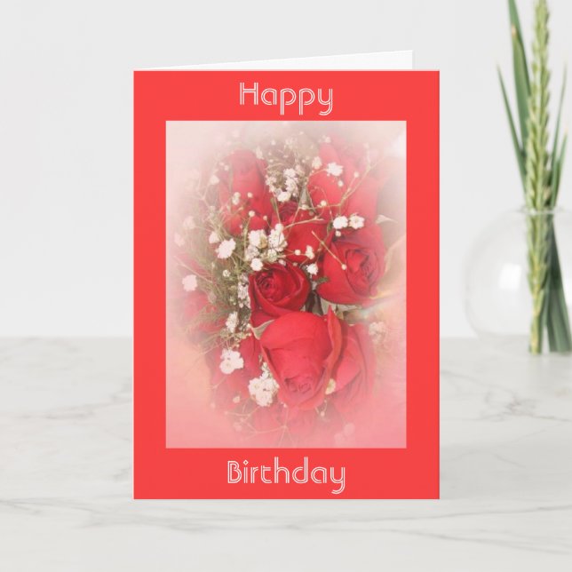 Bouquet rose Carte d'anniversaire (Devant)