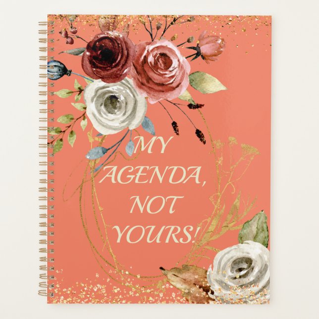 Bouquet Rose d'aquarelle Planificateur d'agenda (Devant)