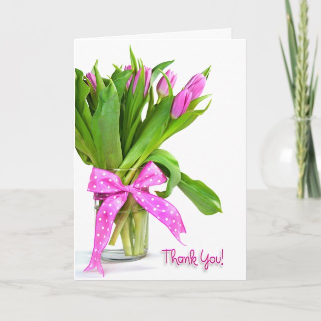 Bouquet rose de tulipe de Merci (Devant)
