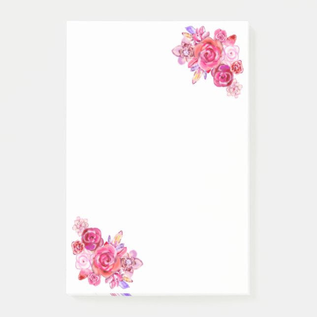 Bouquet Roses Flowers Post-it Notes (Front)