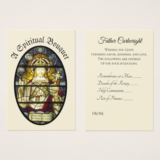 Bouquet spirituel du prêtre catholique Cartes sain (Devant & derrière)