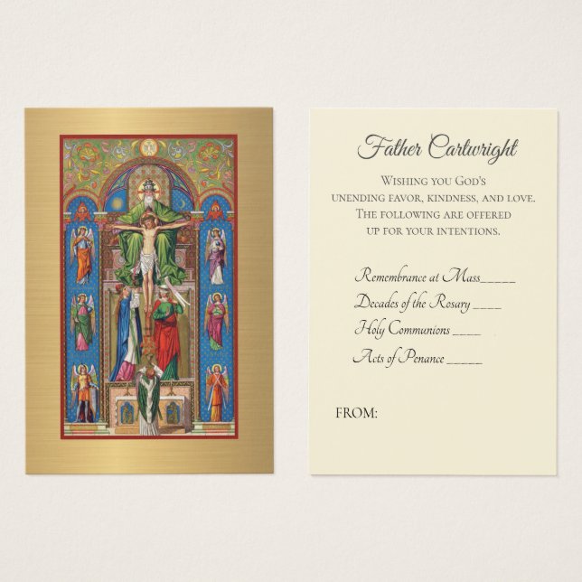 Bouquet spirituel du prêtre catholique Cartes sain (Devant & derrière)