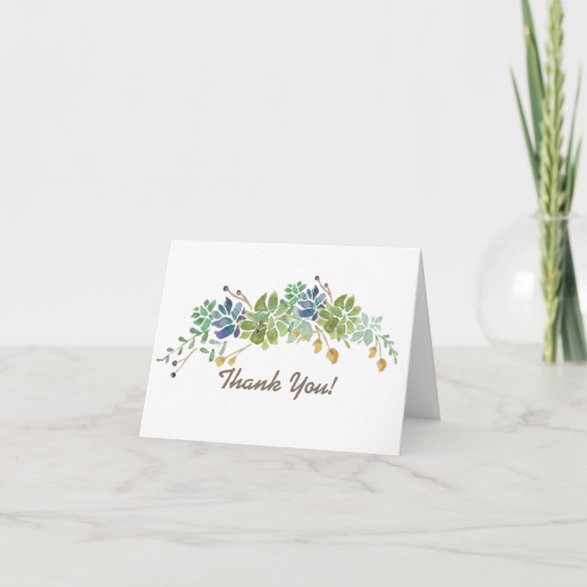 Bouquet Succulent | Carte de Remerciement (Devant)