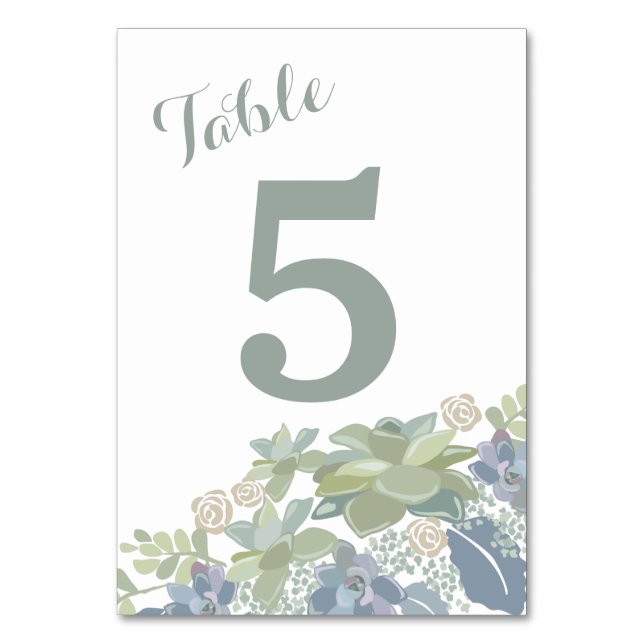 Bouquet Succulent Mariage Floral Carte Numéro de t (Par défaut)