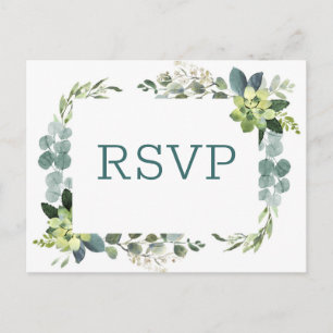 Bouquet turquoise - Carte postale RSVP