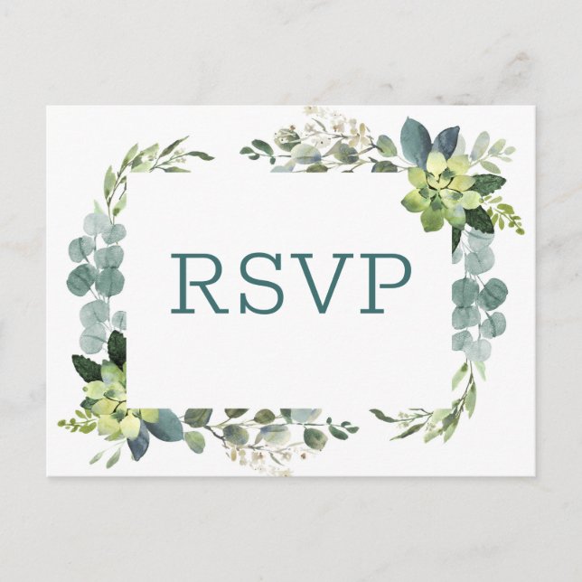 Bouquet turquoise - Carte postale RSVP (Devant)