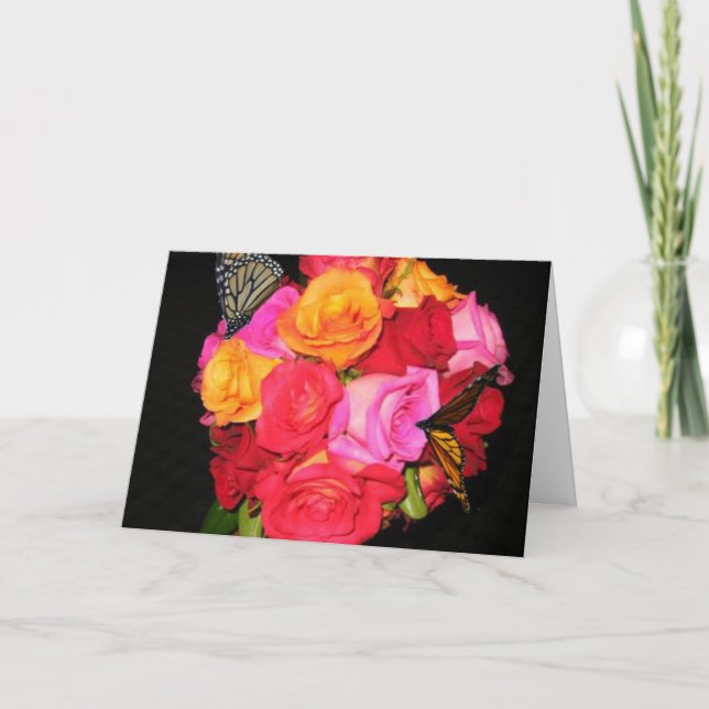 Bouquet with butterfly card (Front)