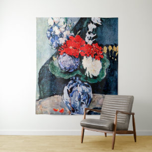 Bouquet with Little Delft, Paul Cezanne Tapestry