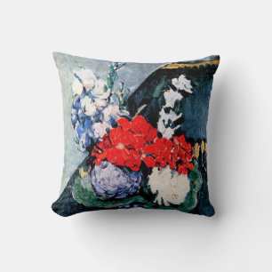 Bouquet with Little Delft, Paul Cezanne Throw Pillow
