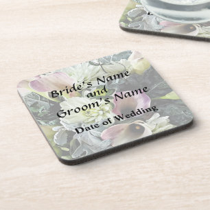 Bouquet With Pink Calla Lilies Wedding Supplies Coaster