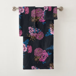 Bouquets and tarantula 2 bath towel set