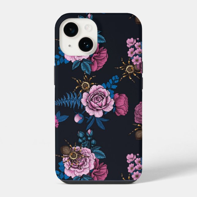 Bouquets and tarantula 2 iPhone case (Back)