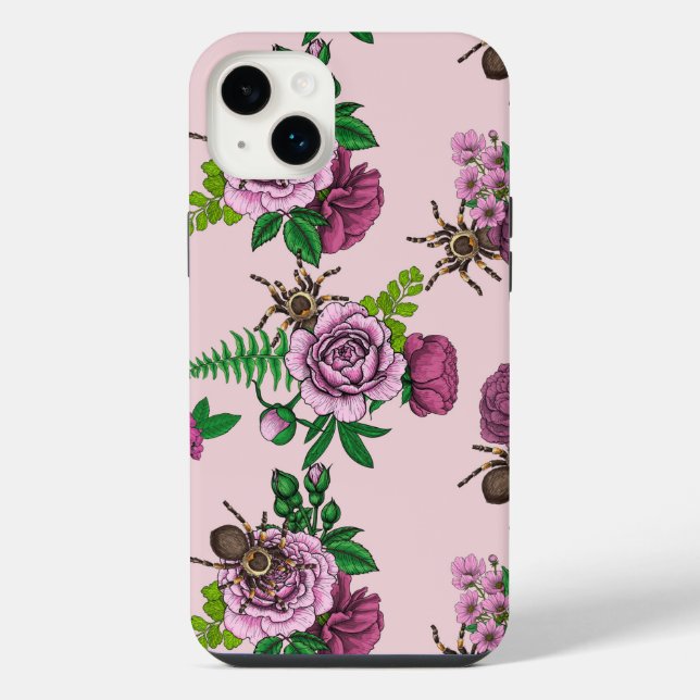 Bouquets and tarantula iPhone case (Back)