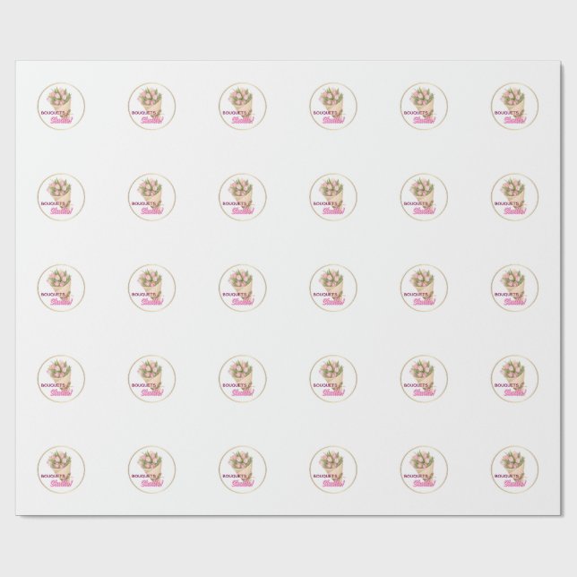 Bouquets business logo  Sticker Wrapping Paper (Flat)