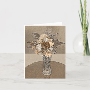 Bouquets en Brun - Carte Vierge