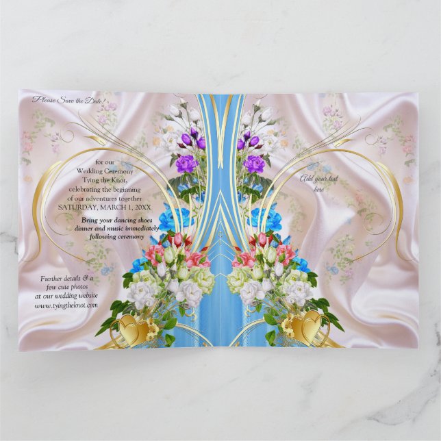 Bouquets of Multi-colour Roses on Silk textures Card (Inside)