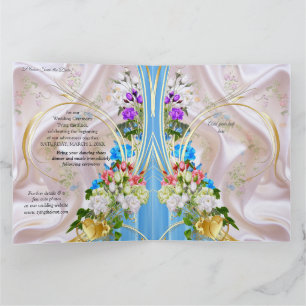 Bouquets of Multi-colour Roses on Silk textures Card