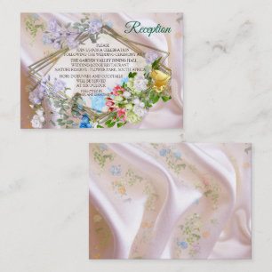 Bouquets of Multi-colour Roses  on Silk textures Enclosure Card