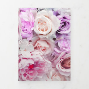Bouquets of Roses 2 Tri-Fold Holiday Card