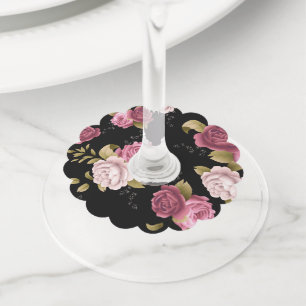 Bouquets of Roses 3 Wine Glass Tag