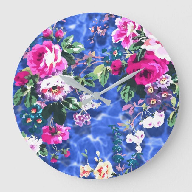 Bouquets with roses large clock (Front)