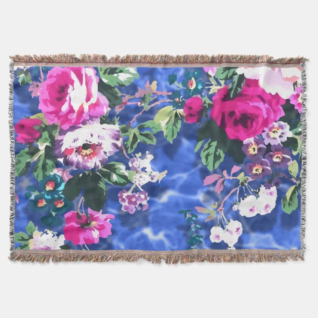 Bouquets with roses throw blanket (Front)