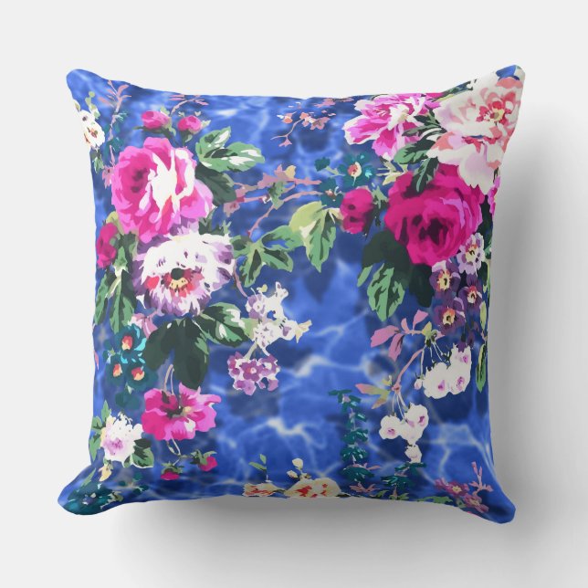 Bouquets with roses throw pillow (Front)