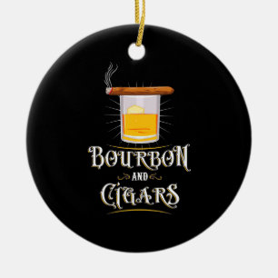 Bourbon And Cigars Ceramic Ornament