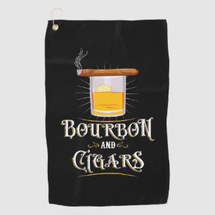 Bourbon And Cigars Golf Towel