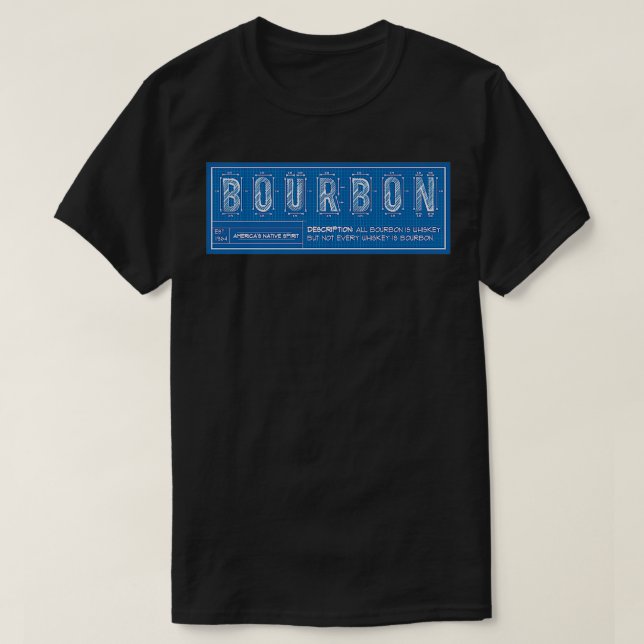 Bourbon Brain Diagram Premium  T-Shirt (Design Front)