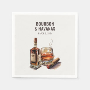 Bourbon Cigar Bachelor Party Napkins