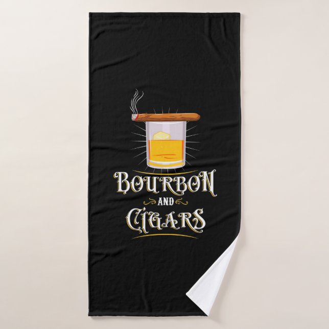 Bourbon Et Cigares (Serviette de bain)
