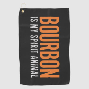 Bourbon Is My Spirit Animal Vintage American Golf Towel