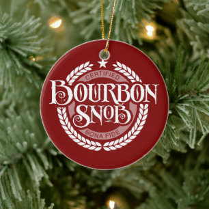 Bourbon Snob - funny whiskey drinker Ceramic Ornament