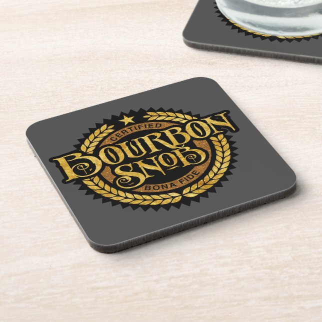 Bourbon Snob - funny whiskey drinker Coaster (Left Side)