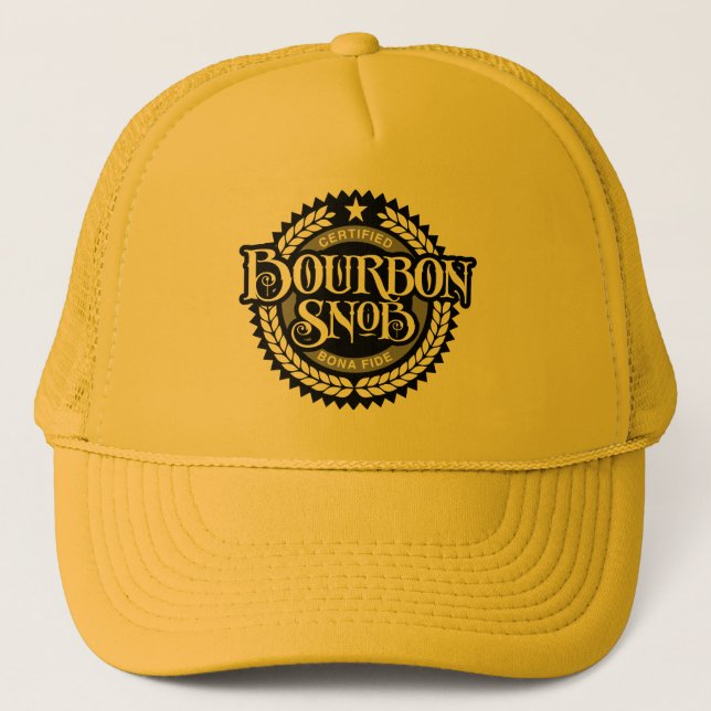 Bourbon Snob - funny whiskey drinker Trucker Hat (Front)