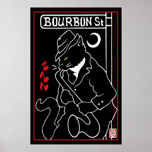 "Bourbon St. Cat" Poster (Front)