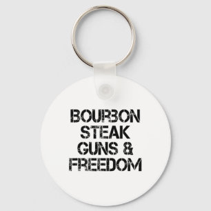Bourbon Steak Guns And Freedom Usa Flag Whiskey Pa Keychain