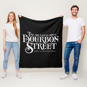 Bourbon Street - funny whiskey drinking Fleece Blanket