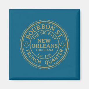 Bourbon Street New Orleans French Quarter Distress Magnet