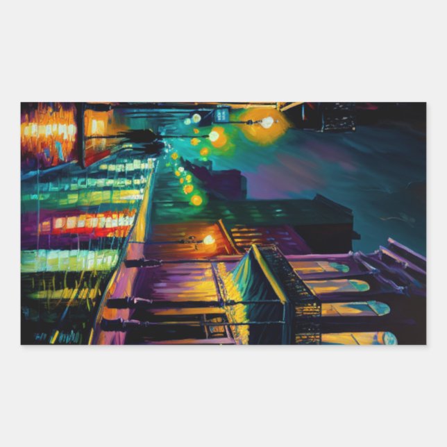 Bourbon Street New Orleans Laptop/Refrigerator Sticker (Front)