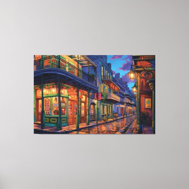 Bourbon Street, New Orleans, Louisiana, Art Canvas Print (Front)