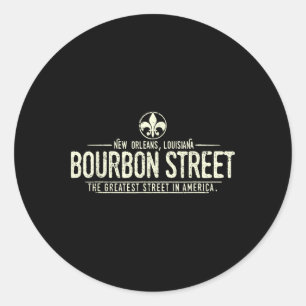 Bourbon Street New Orleans Louisiana Distressed  Classic Round Sticker