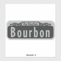 Bourbon Street (Rue Bourbon) Sign Sticker