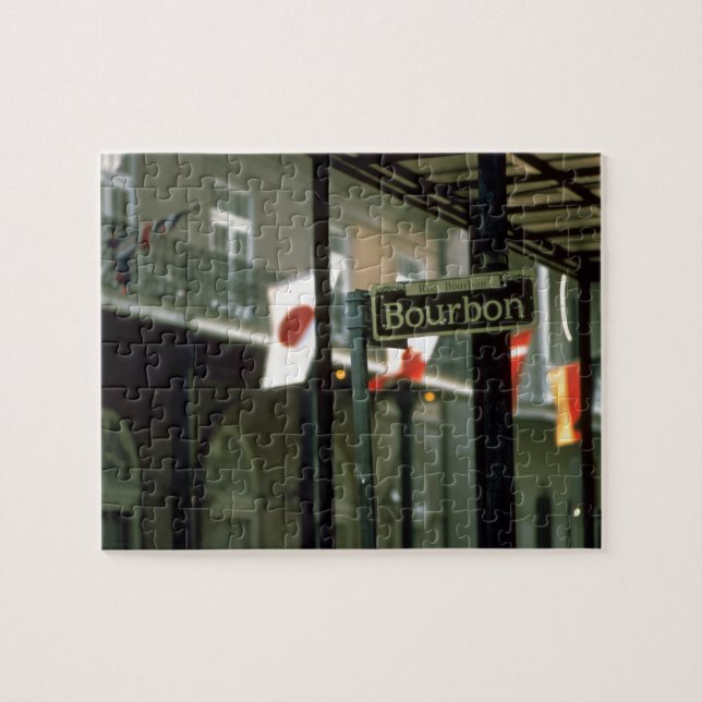 Bourbon Street Sign in New Orleans Jigsaw Puzzle (Horizontal)